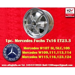 Mercedes Fuchs 7x16 ET23.3 5x112 fully polished T2b, T3 cerchio wheel jante llanta felge