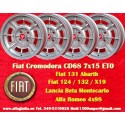 4 pcs. jantes Fiat Cromodora CD68 7x15 ET0 4x98 silver 124 Coupe, Spider, 125, 131, 132