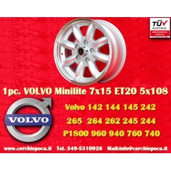 Volvo Minilite 7x15 ET20 5x108 silver/diamond cut Series 100, 200, 700, 900 jante