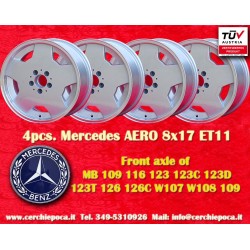 Mercedes Aero 8x17 ET11 5x112 silver/diamond cut 107 108 109 116 123 126 cerchi wheels jantes felgen llantas 