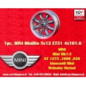 1 pc. wheel Mini Minilite 5x12 ET31 4x101.6 anthracite/diamond cut Mini Mk1-3, 850, 1000, 1275 GT