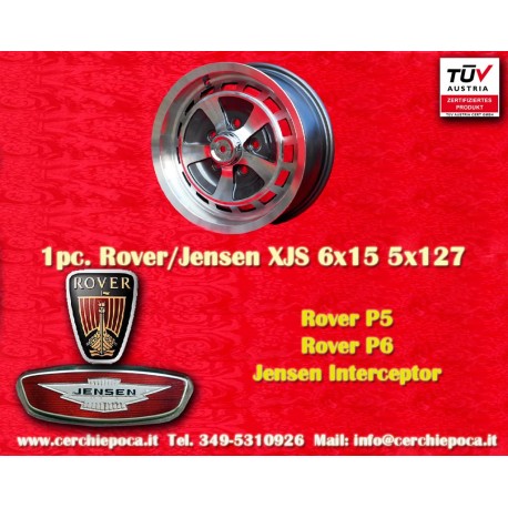 Rover Jensen  6x15 ET33 5x127 anthracite/diamond cut Interceptor, Rover P5 P6 cerchio wheel jante llanta felge