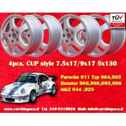 4 pcs. wheels Porsche  Cup 7.5x17 ET52 9x17 ET47 5x130 silver 944 1987-, 944S, 944S2, 968, 928, 964, 993, 996, Boxster 9