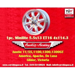 Austin Healey Minilite 5.5x13 ET25 4x114.3 silver/diamond cut 120 140 160 180 cerchio wheel jante felge llanta