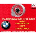 1 pc. wheel BMW Alpina 8x18 ET47 5x120 silver/black 3 E36, E46
