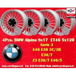4 pcs. wheels BMW Alpina 8x17 ET46 5x120 silver/black 3 E36, E46 