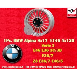 1 pc. wheel BMW Alpina 8x17 ET46 5x120 silver/black 3 E36, E46 