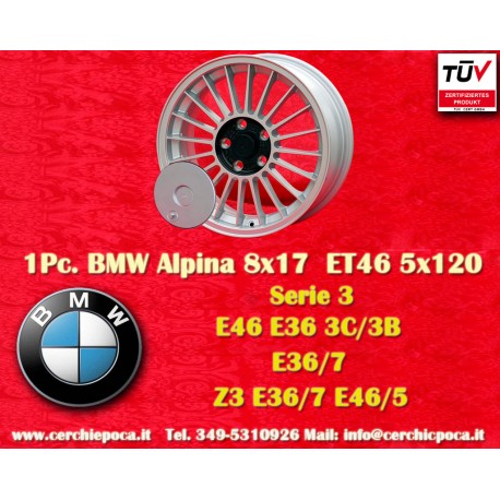 BMW Alpina 8x17 ET46 5x120 silver/black 3 E36, E46  cerchio wheel jante felge llanta