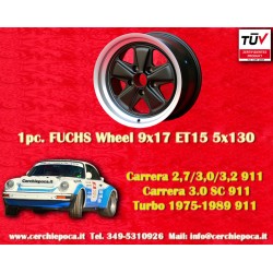 Porsche  Fuchs 9x17 ET15 5x130 matt black/diamond cut 911 SC, Carrera -1989, turbo -1987 cerchio wheel jante felge llanta