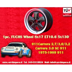 Porsche Fuchs 8x17 ET10.6 5x130 matt black/diamond cut 911 SC, Carrera -1989, turbo -1987 cerchio wheel jante felge llanta