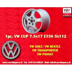 1 pc. wheel Volkswagen Cup 7.5x17 ET38 5x112 silver T4, Golf, Passat, Beetle, Variant