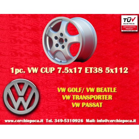 Volkswagen Cup 7.5x17 ET38 5x112 silver T4, Golf, Passat, Beetle, Variant jante wheel felge cerchio wheel