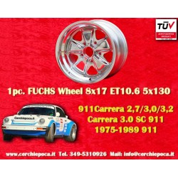 Porsche Fuchs 8x17 ET10.6 5x130 fully polished 911 SC, Carrera -1989, turbo -1987 cerchio wheel jante felge llanta