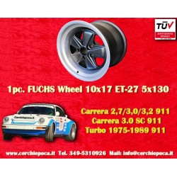 1 pc. wheel Porsche  Fuchs 10x17 ET-27 5x130 matt black/diamond cut 911 SC, Carrera -1989, turbo -1987 arriere