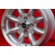 BMW Minilite 6x14 ET13 4x100 silver/diamond cut 1502-2002, 1500-2000tii, 2000C CA CS, 3 E21, E30 Opel cerchi wheels jantes felge