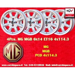 MG Minilite 6x13 ET16 4x108 silver/diamond cut Escort Mk1-2, Capri, Cortina cerchi wheels jantes felgen llantas