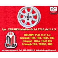 1 pc. wheel Triumph Minilite 6x14 ET22 4x114.3 silver/diamond cut B,Toyota Corolla,Starlet,Carina