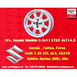 Suzuki Minilite 6x14 ET22 4x114.3 silver/diamond cerchio wheel jante felge llanta