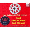 1 pc. wheel Saab Minilite 6x14 ET22 4x114.3 silver/diamond cut B,Toyota Corolla,Starlet,Carina