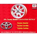 1 pz. cerchio Toyota Minilite 5.5x13 ET25 4x114.3 silver/diamond cut 120 140 160 180,Toyota Corolla,Starlet,Carina