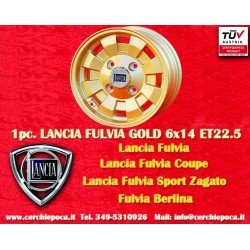 1 pc. jante Lancia Cromodora 6x14 ET22.5 4x130 gold Fulvia 2000