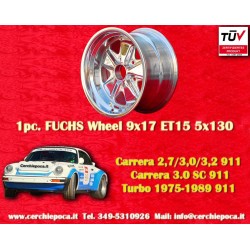 Porsche Fuchs 9x17 ET15 5x130 fully polished 911 SC, Carrera -1989, turbo -1987 cerchio wheel jante felge llanta