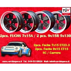 Porsche Fuchs 7x15 ET23.3 9x15 ET15 5x130 matt black/diamond cut 911 -1989, 914 6, 944 -1986, 924 turbo cerchi wheels jantes fel