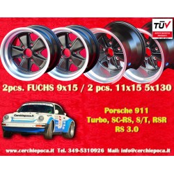 Porsche Fuchs 9x15 ET15 11x15 ET-27 5x130 matt black/diamond cut 911 SC, Carrera -1987  cerchi wheels jantes felgen llantas