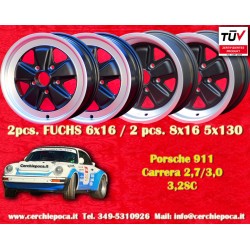 4 pcs. wheels Porsche  Fuchs 6x16 ET36 8x16 ET10.6 5x130 matt black/diamond cut 911 -1989, 914 6