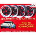 4 pcs. wheels Porsche  Fuchs 7x16 ET23.3 8x16 ET10.6 5x130 matt black/diamond cut 911 -1989, 914 6, 944 -1986, turbo -19