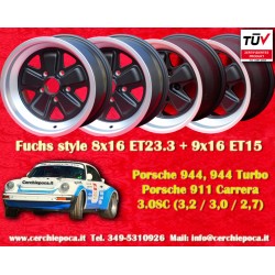 Porsche Fuchs 8x16 ET23.3 9x16 ET15 5x130 matt black/diamond cut 911 SC, Carrera -1989, 944 -1986 cerchi wheels jantes felgen ll