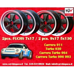 Porsche Fuchs 7x17 ET23.3 9x17 ET15 5x130 matt black/diamond cut 911 -1989, 914 6, 944 -1986, turbo -1989 cerchi wheels jantes f