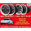 4 pcs. wheels Porsche  Fuchs 8x17 ET10.6 10x17 ET-27 5x130 matt black/diamond cut 911 SC, Carrera -1989, turbo -1987 arr