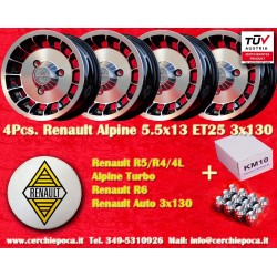 4 pcs. jantes Renault Alpine 5.5x13 ET25 3x130 matt black/diamond cut R4, R5, R6