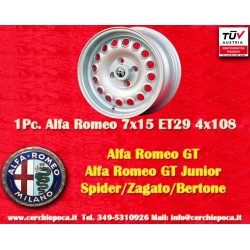 1 pz. cerchio Alfa Romeo Campagnolo 7x15 ET29 4x108 silver 105 Coupe, Spider, GTA, GTC, Montreal