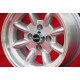 Fiat Minilite 7x13 ET5 4x98 silver/diamond cut 124 Berlina Coupe Spider 125 131 cerchio wheel jante felge llanta