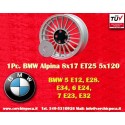 1 pc. jante BMW Alpina 8x17 ET25 5x120 silver/black center 5 E12, E28, E34, 6 E24, 7 E23, E32 