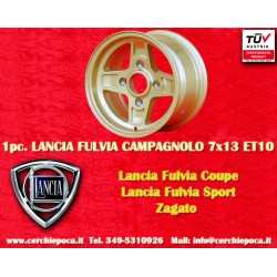 1 ud. llanta Lancia Campagnolo 7x13 ET10 4x130 gold Fulvia, Zagato, Coupe