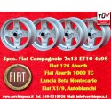 4 pcs. jantes Fiat Campagnolo 7x13 ET10 4x98 silver 124 Spider, Coupe, X1 9