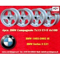4 pz. cerchi BMW Campagnolo 7x13 ET5 4x100 silver Kadett B-C, Manta, Ascona A-B, GT, Olympia A, Rekord C