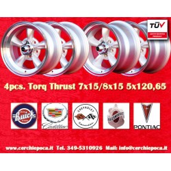 4 pcs. wheels CADILLAC,CHEVROLET Torq Thrust  7x15 ET-5 8x15 ET0 5x120.65 silver/diamond cut Camaro, Nova, Chevelle, El 