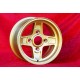 Lancia Campagnolo 7x13 ET10 4x130 gold Fulvia cerchi wheels jantes felgen llantas