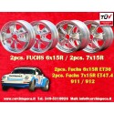 4 pcs. wheels Porsche  Fuchs 6x15 ET36 7x15 ET47 5x130 fully polished 356 C SC 911 -1989 914-6