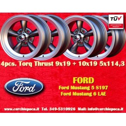 4 pcs. wheels Ford Torq Thrust  9x19 ET35 10x19 ET42 5x114.3 anthrazit/glanzgedreht Mustang S197 (2005-14), LAE (2105-)