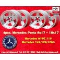 4 pcs. wheels Mercedes Penta 8x17 ET11 10x17 ET12 5x112 silver/diamond cut 107 108 109 116 123 126