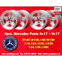 4 pcs. wheels Mercedes Penta 8x17 ET11 9x17 ET12 5x112 silver/diamond cut 107 108 109 116 123 126