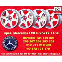 Mercedes Evolution 8,25x17 ET34 5x112 silver/diamond cut 124 129 201 202 203 204 207 208 209 210 211 212 cerchi wheels jantes fe