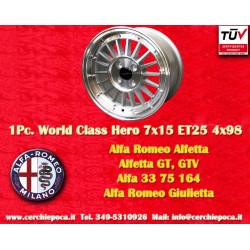 1 pc. jante Alfa Romeo WCHE 7x15 ET25 4x98 silver/diamond cut Alfetta, Alfetta GT   GTV, 33, 75 1.6i, 1.8i, 2.0TDI, 90, 