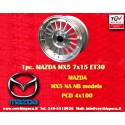 1 pc. wheel Mazda WCHE 7x15 ET30 4x100 silver/diamond cut BMW 1502-2002 tii, 3 E30, Opel Kadett B-C, Manta, Ascona A-B, 