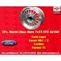 1 pz. cerchio Ford WCHE 7x15 ET5 4x108 silver/diamond cut Escort Mk1-2, Capri, Cortina, Taunus TC